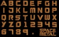 Space Metal 3D alphabet bold capital alphabet letters 3D illustration