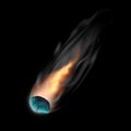 Space meteorite icon, realistic style