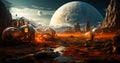 Space Mission to Mars Terraforming the Planet Royalty Free Stock Photo