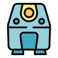 Space module landed and ready for exploration with open hatch