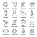 Space Monochrome Linear Icons