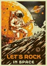 Space music vintage poster colorful