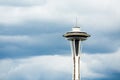 Space Needle on Cloud Background