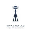 Space needle icon. Trendy flat vector Space needle icon on white