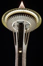 Seattle Space Needle With Fireworks In New Year Night Royalty Free Stock Photo