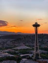 Space Needle Seattle Sunset Vertical Royalty Free Stock Photo