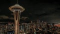 Space Needle Seattle view night sky Royalty Free Stock Photo