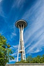 Space Needle under cloudy sky Royalty Free Stock Photo