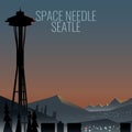 space needle. Vector illustration decorative background design Royalty Free Stock Photo