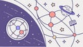Space Network and Interstellar Communication Concept Line Art, vector design Generative AI Royalty Free Stock Photo
