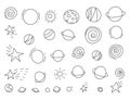 Space objects and symbols set. Vector illustration Royalty Free Stock Photo