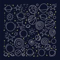 Space objects and symbols set. Vector illustration Royalty Free Stock Photo