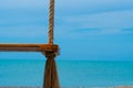 Space ocean swing beach empty background blue teeterboard beautiful landscape, concept summer water from tropical from