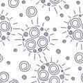 Space particles. Hand drawn cosmic doodles. Seamless pattern. Vector illustration