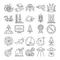 Space and Planets Isolated Vector icons set every single icons can be easily modified or edit this set consist with Collision, co