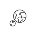 Space planets line icon