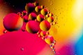 Space or planets universe cosmic abstract psycheledic background. Abstract molecule atom sctructure. Water bubbles. Macro shot of Royalty Free Stock Photo