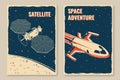 Space posters, banners, flyers. Vector Concept for shirt, print, stamp, overlay or template. Vintage typography design