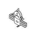 space probe aeronautical engineer isometric icon vector illustration