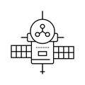 space probe aeronautical engineer line icon vector illustration