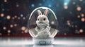 Space rabbit in a glass jar with Ai Generated