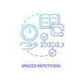 Space repetition blue gradient concept icon