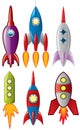 Space retro rocket ships