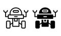 Space robot icon with outline and glyph style.