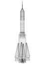 Space Rocket Architect blueprint - isolated