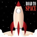 Space rocket black road to space