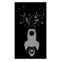 Bright Shredded Dot Halftone Space Rocket Boom Icon Royalty Free Stock Photo