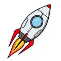 Space rocket. Cartoon vector illustration Royalty Free Stock Photo