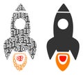 Space Rocket Composition of Binary Digits Royalty Free Stock Photo