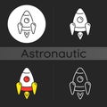 Space rocket dark theme icon