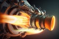 Space rocket engine in full test throttle. Generative Ai Royalty Free Stock Photo