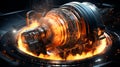 A space rocket engine making process view Royalty Free Stock Photo