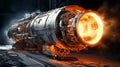 A space rocket engine making process view Royalty Free Stock Photo