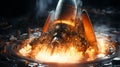 A space rocket engine making process view Royalty Free Stock Photo