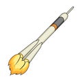 Space rocket flight. Space technology single icon in cartoon style vector symbol stock illustration web.