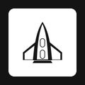 Space rocket for fly icon, simple style Royalty Free Stock Photo