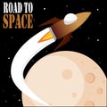 Space rocket fly road to space