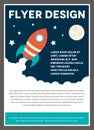 Space Rocket Flyer Template Design Royalty Free Stock Photo