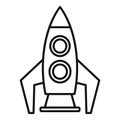 Space rocket gravity icon, outline style Royalty Free Stock Photo