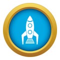 Space rocket icon blue vector isolated Royalty Free Stock Photo
