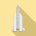 Space rocket icon, flat style Royalty Free Stock Photo