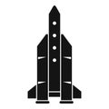 Space rocket icon, simple style
