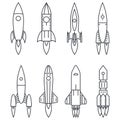 Space Rocket icons Start Up and Launch Symbol New