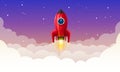 Space rocket launch art creative. Royalty Free Stock Photo