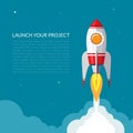 Space rocket launch background Royalty Free Stock Photo