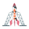 Space Rocket Launch, Business Project Start Up Concept Cartoon Style Vector Illustration Royalty Free Stock Photo